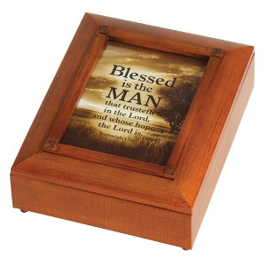 Dicksons Blessed Is Man Trusts Lord Walnut Finish Polymer Jewelry Box - 1 of 3