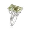 Ross-Simons 11.00 Carat Green Prasiolite and .10 ct. t.w. White Topaz Ring in Sterling Silver - 3 of 4