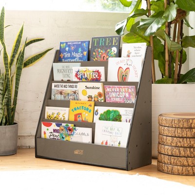 Gray Birch Kids Book Display Stand with Storage