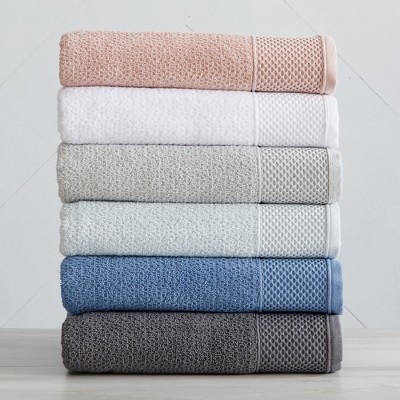 Market & Place Cotton Quick Dry Textured 4-Pack Bath Towel Set
