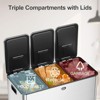 Trash Can, Three Compartments Pedal Kitchen Recyclingtrash Bin with Lids,Stainless Steel Garbage Can for Home Office Restaurant - 2 of 4