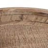 Storied Home Decorative Round Wood Tray with Hobnail Edge, Natural - 3 of 4