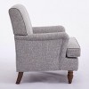 Sapphtopaz Modern Accent Chair with Linen Upholstered Reading Armchairs with Solid Wood Legs Single Sofa Lounge Chairs for Living Room, Bedroom - 2 of 4
