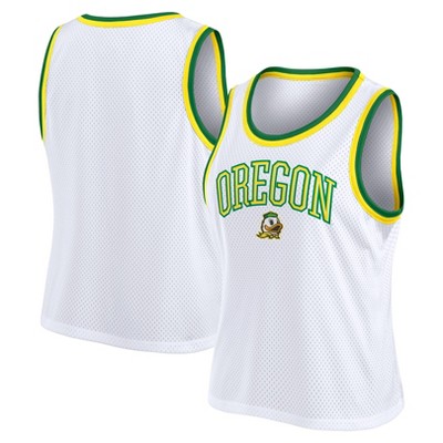 NCAA Oregon Ducks Women's White Mesh Tank Top