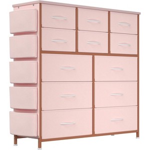 Dresser for Bedroom, Tall Storage Dresser with 12 Drawers & Side Pockets, Fabric Chests of Drawers Organizer - 1 of 4