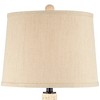 360 Lighting Modern Coastal Table Lamps 27" Tall Set of 2 Light Rattan Oatmeal Tapered Drum Shade Decor for Bedroom Living Room - 4 of 4