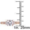 Everly Jewelry – 10K Pink Gold 1 1/4 TGW Created White Sapphire and Diamond Fashion Ring - 2 of 4