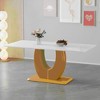 NicBex Dining Table 71" Modern Rectangular Imitation Marble Decorative Glass dining table for Dining Room - 4 of 4
