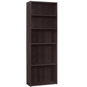 Bookshelf, Bookcase, 6 Tier, 72"h, Office, Bedroom, Brown Laminate, Transitional - 1 of 4