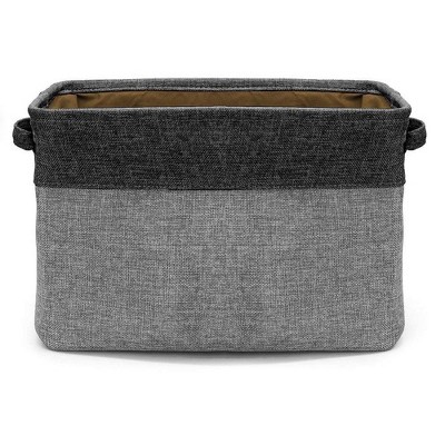 Sorbus Large Black and Gray Fabric Collapsible Storage Bins with Handles