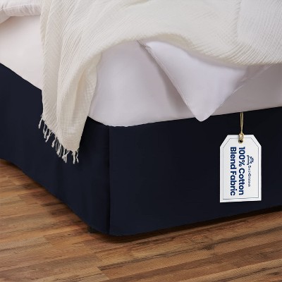 Navy pleated outlet bed skirt