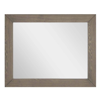 Merritt Mid-Century Brown Oak Dresser with Mirrored Accents