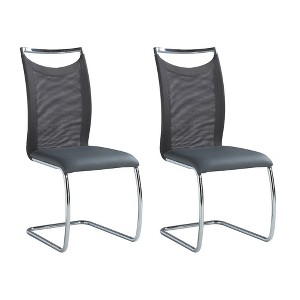 Chintaly Imports,Meshed Back Cantilever Side Chair - Set of 2 - 1 of 2