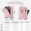 KWPZQEB ABS Travel Luggage Set of 3, 20, 24inch with Front Opening Design, Hardshell Lightweight Luggage with TSA Lock & Cup Holder, 20/24/28" - 2 of 4