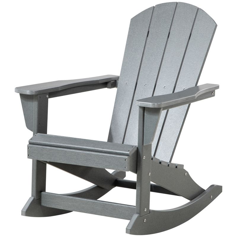 Outsunny Outdoor Rocking Chair, HDPE Adirondack Porch Rocker Chair for Garden, Patio, 4 of 7