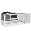 LAOTIES Large 2 Story Bunny Cage with Detachable Run And Slide Out Tray,61" Waterproof Wooden Pet House for Indoor And Outdoor - 4 of 4