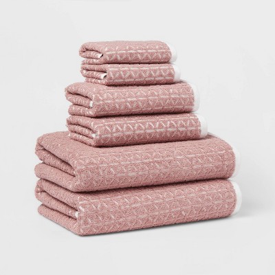 6pc Boho Bath Towels And Washcloths Set Mauve - Threshold™ : Target