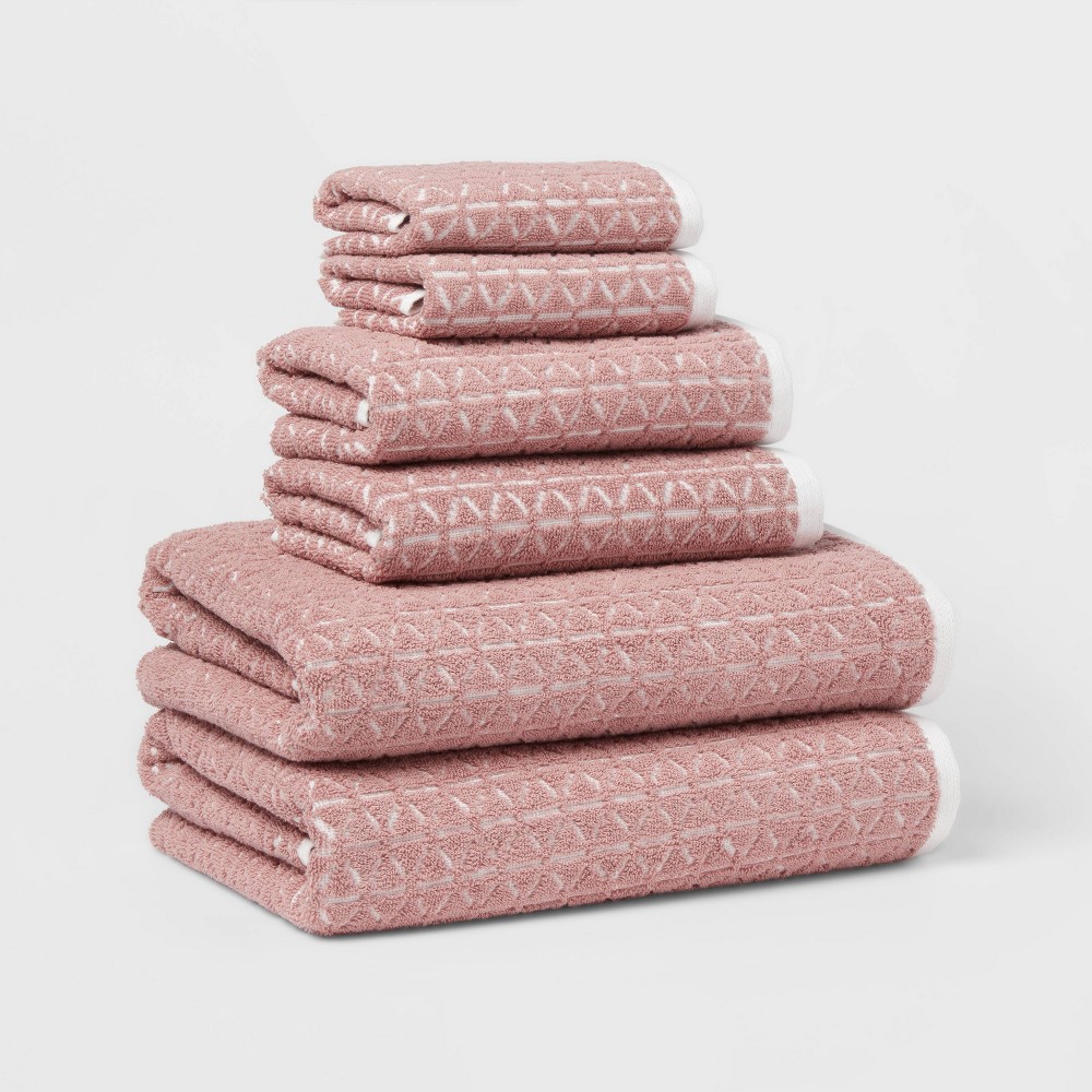 Photos - Towel 6pc Boho Bath  and Washcloths Set Mauve - Threshold™
