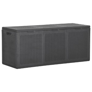 vidaXL Patio Storage Box 71.3 gal Black PP Rattan - 1 of 4
