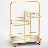 Alcott 3 Tier Bar Cart Bright Gold - angelo:HOME