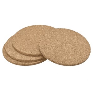 Unique Bargains Soft to the Touch Cork Temperature Resistant Coasters 4 Pcs - 1 of 4