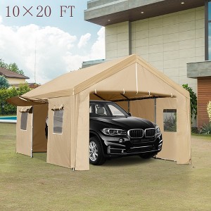 Car Canopy Garage Boat Party Tent With Ventilated Windows & Roll-up Doors - 1 of 4