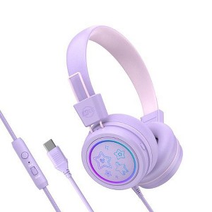 KidJamz Safe Listening USB-C Headphones for Kids with Volume Limiter & LED Lights | MEE audio - 1 of 4