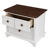 INFURNIC Nightstands End Side Table Wooden Captain 2 Drawer Nightstand for Kids Bedroom Retro Design, White, 27.6"*17.7"*22.6" - 3 of 4