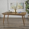 Dining Table, Contemporary Indoor Outdoor Acacia Wood Dining Table, Modern Accent Furniture, Multifunction Accent Table - 2 of 4
