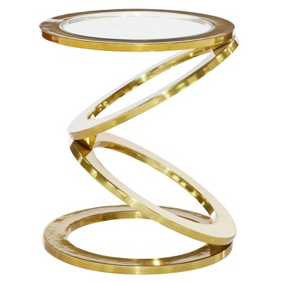 Contemporary Aluminum Accent Table Gold - Venus Williams Collection