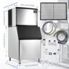 WhizMax Commercial Ice Maker Machine 550Lbs/24H, Industrial Ice Machine ETL Approval 440 Lbs Storage Bin, for Bar/Cafe/Restaurant/Business - 2 of 4
