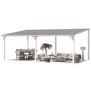 CLIHOME 20 ft. x 12 ft. Aluminum Sloped Roof Hardtop Gazebo Outdoor Pergola with UV Protection Polycarbonate Patio Cover - 1 of 4