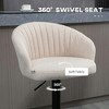 Resenkos Modern Upholstered Adjustable Barstools with Swivel Seat, Linen Touch Fabric, Steel Frame, Footrest, ‎Beige - 3 of 4