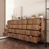 FUFU&GAGA Wooden Large Horizontal Dresser 12 Drawer Chest of Drawers Woodgrain Natural Style Frame Base - 3 of 4