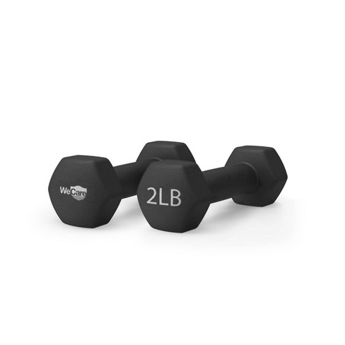 Wecare Neoprene Dumbells 2pc - Black 2lbs : Target