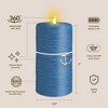 LumiPur 3.5"x7" Signature Coastal Collection Flameless LED Wax Pillar Candle Steel Blue - 2 of 4
