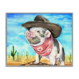 Stupell Industries Wild West Cowboy Pig, 20" x 16" - 1 of 4