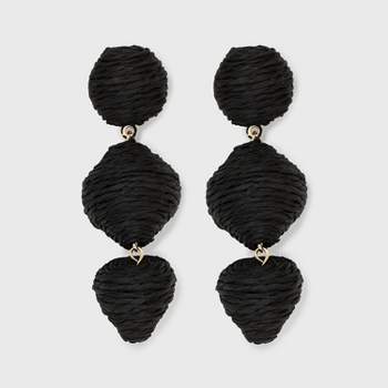 SUGARFIX by BaubleBar Woven Statement Earrings - Black