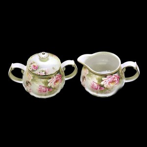 Jiallo Roses / Floral Design Sugar & Creamer Bowl Set New Bone China - 1 of 1