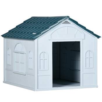 PawHut Plastic Dog House Outdoor & Indoor Easy to Clean, Weather Resistant Dog House for Dogs