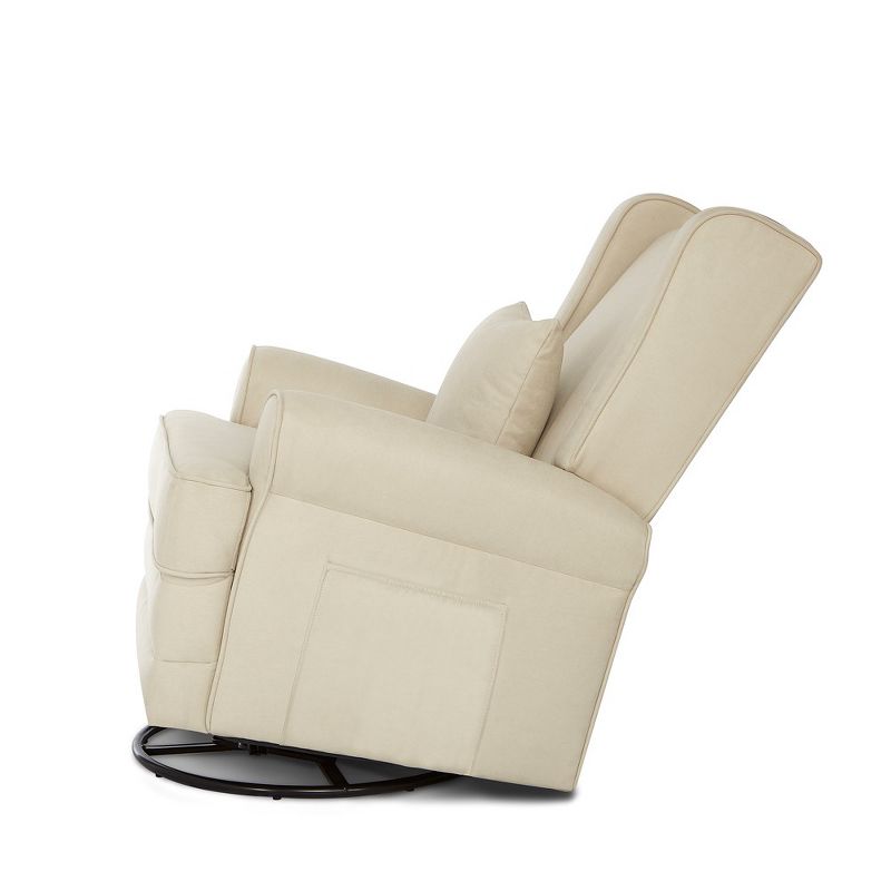 Evolur Melbourne Upholstered Seating Wing Back Glider Swivel Chair, 3 of 6