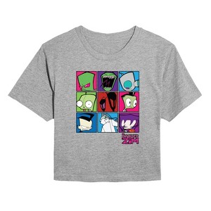 Women's - Invader Zim - Boxed Invader Gir Cropped Graphic T-Shirt - 1 of 4