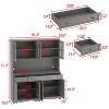 Famapy Gray Moire 61.2" Wide 3 Drawer Sideboard with Modern Design Buffet Hutch Storage Pantry Cabinet Sideboard Storage Cabinet - 4 of 4