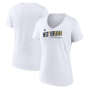 NCAA West Virginia Mountaineers Women's White V-Neck T-Shirt - 1 of 3