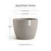 Ecopots Stockholm Durable Modern Round Indoor/Outdoor Recycled-Based Composite Flower Pot Planter - 2 of 4