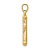 Black Bow Jewelry 14k Yellow Gold and White Rhodium Hollow Fleur de Lis Cross Pendant - 2 of 4