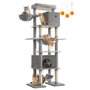 Feandrea Cat Tree, 79.1 Inch Tall Cat Tower for Indoor Cats, Multi-Level Large Cat Condo with 4 Scratching Posts, 2 Hammocks, a Perch, 2 Cat Caves - 1 of 4