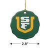 University of San Francisco Primary Logo Porcelain Scalloped Holiday Christmas Tree Ornament - 3 of 4