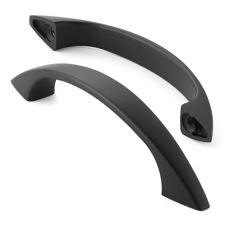 Cauldham Solid Kitchen Cabinet Arch Pulls Handles (3" Hole Centers) - Curved Drawer/Door Hardware - Style M243 - Matte Black, 2 of 6