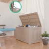 VisioGear Deck Boxes, 2-Piece 180 Gal Outdoor Storage Deck Box, Small Patio Storage Bin for Garden Tools, Brown, 61.02"*28.39"*29.17" - 2 of 4